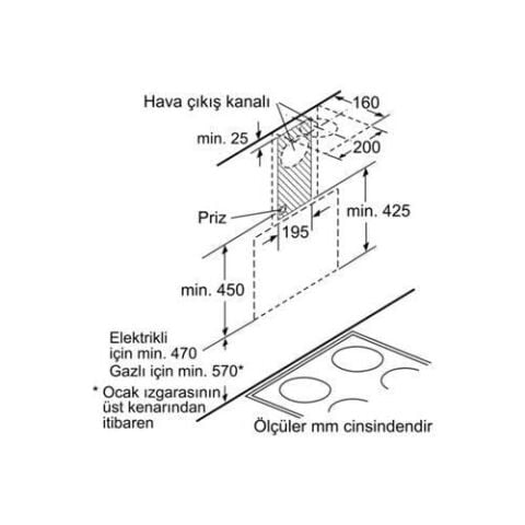 Bosch DWK66AJ20T Serie 4 Duvar Tipi Davlumbaz