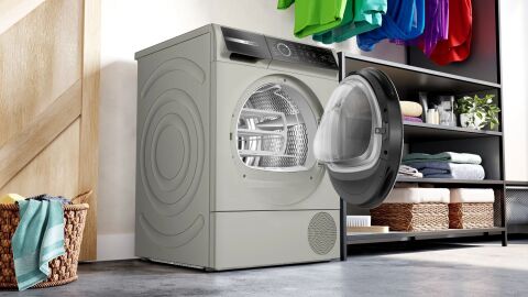 Bosch WQB245AXTR Serie 8 Isı Pompalı Kurutma Makinesi 9 kg Gümüş